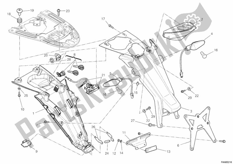 Tutte le parti per il Fanale Posteriore del Ducati Monster 795-Thai 2012